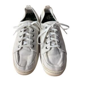 L.L. Bean White Canvas Sneakers Women’s 10 Coastal Chic Casual